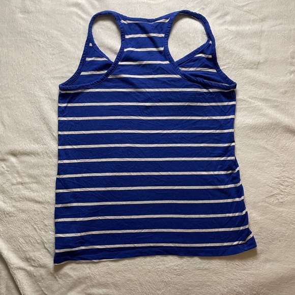 Banana republic blue stripe 3 button tank top - Picture 1 of 3
